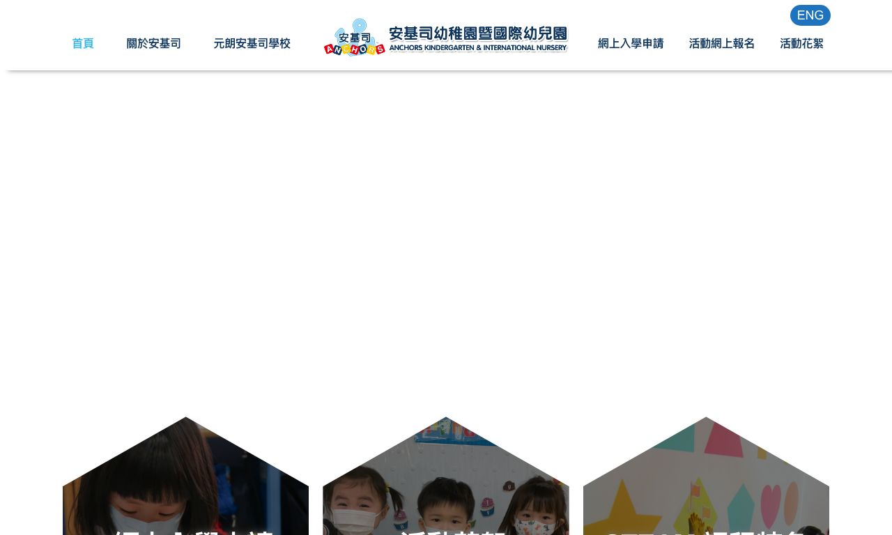 Screenshot of the Home Page of ANCHORS INTERNATIONAL NURSERY
